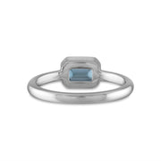 White Gold Gray Sapphire Solitaire Ring