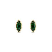 Gold Chrome Tourmaline Stud Earrings