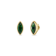Gold Chrome Tourmaline Stud Earrings