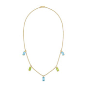 Statement Bonbon Necklace in Peridot and Blue Topaz