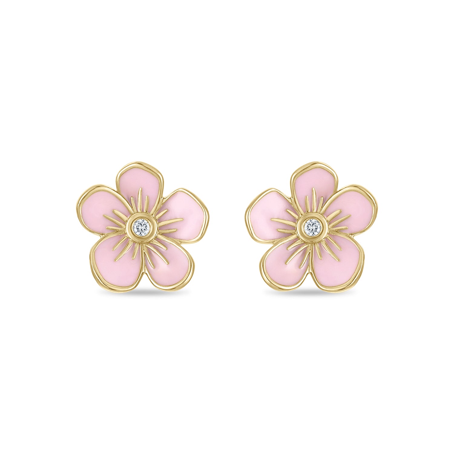 Medium Florette Studs in Baby Pink