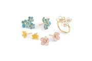 Small Florette Studs in Lemon Yellow
