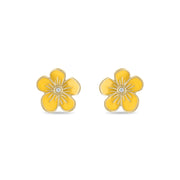 Small Florette Studs in Lemon Yellow