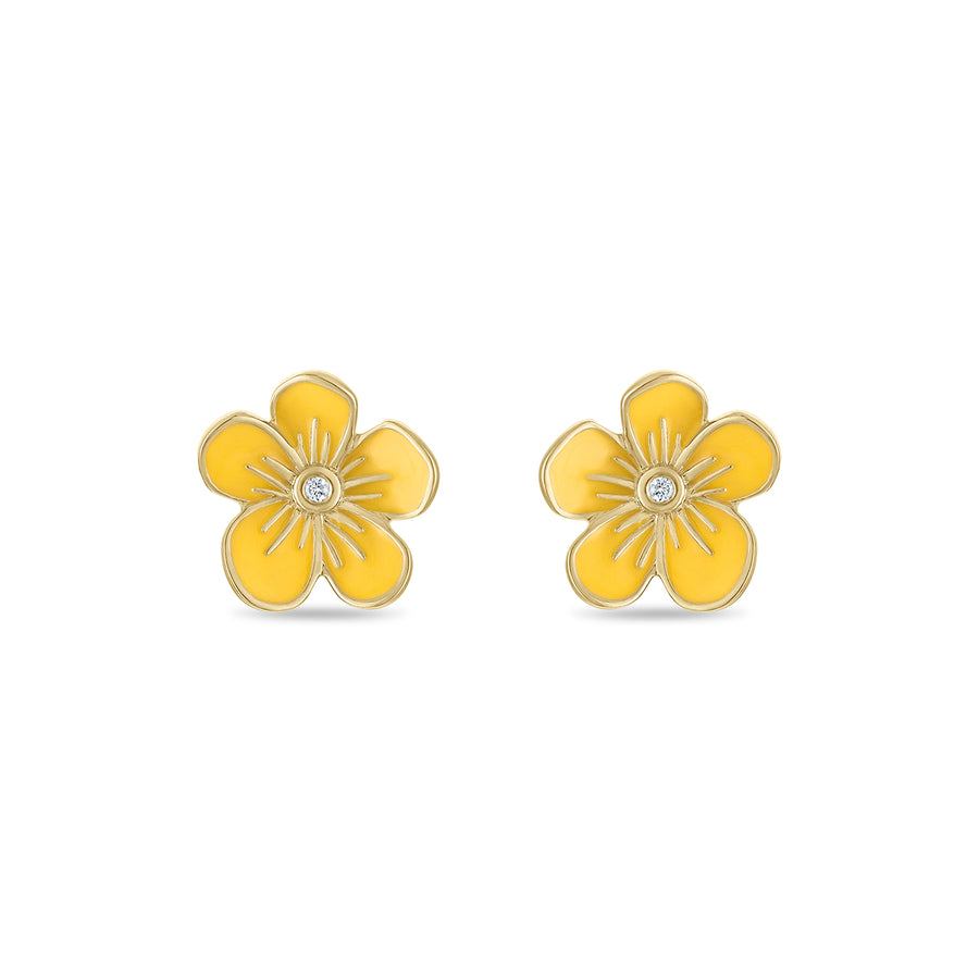Small Florette Studs in Lemon Yellow