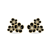 Triple Florette Studs in Black