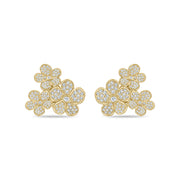 Triple Florette Studs in Pavé Diamonds