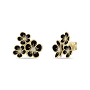 Triple Florette Studs in Black