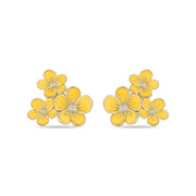 Triple Florette Studs in Lemon Yellow