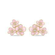 Triple Florette Studs in Baby Pink
