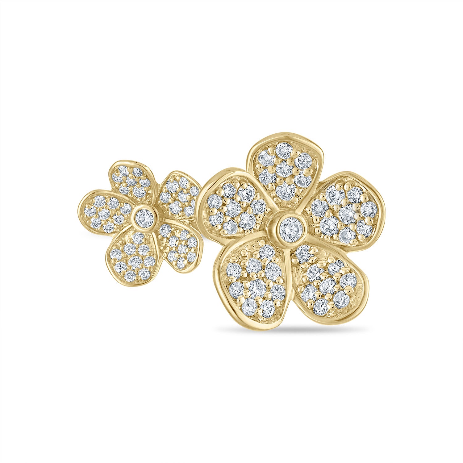 Double Florette Ring in Pavé Diamonds