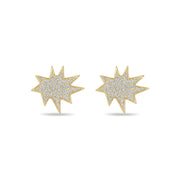 Gold Midi KAPOW! Studs, Pavé Diamonds