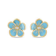 Large Florette Studs in Forget-Me-Not Blue