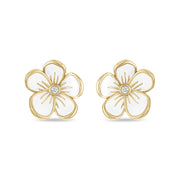 Large Florette Studs in White