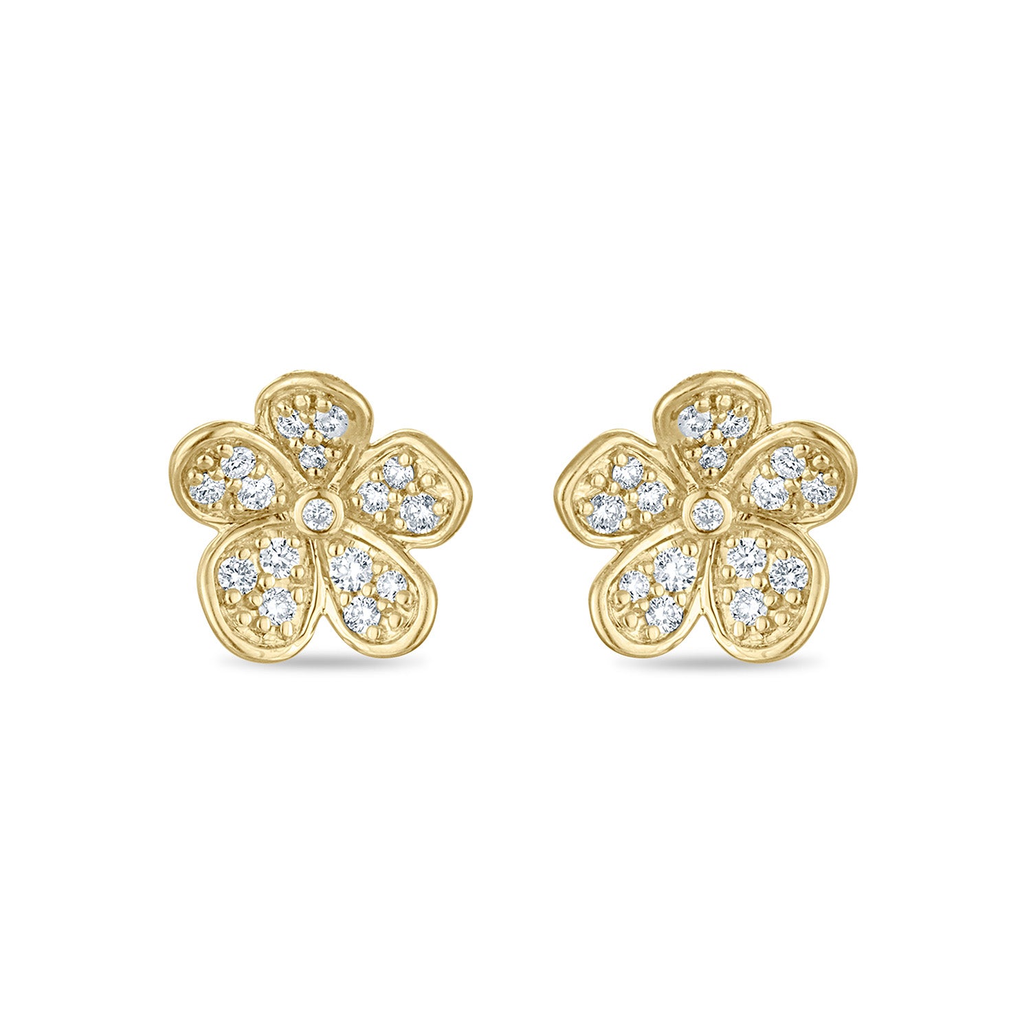 Convertible Double Florette Earrings in Pavé Diamonds