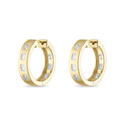 Essentials Medium Linear Diamond Hoop Earrings