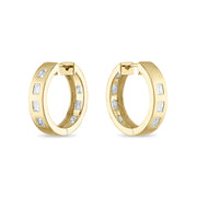 Essentials Medium Linear Diamond Hoop Earrings