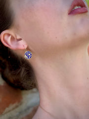 Nebra Sky Medium Enamel and Diamond Disc Earrings
