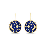 Nebra Sky Medium Enamel and Diamond Disc Earrings