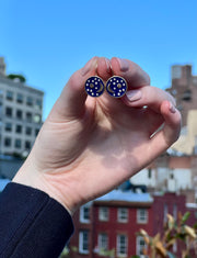Nebra Sky Medium Enamel and Diamond Disc Earrings