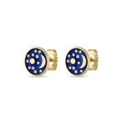 Nebra Sky Enamel and Diamond Disc Studs