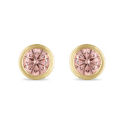 Palazzo Bezel Set Lab Created Pink 3 Carat Diamond Studs