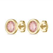 Palazzo Bezel Set Lab Created Pink 3 Carat Diamond Studs