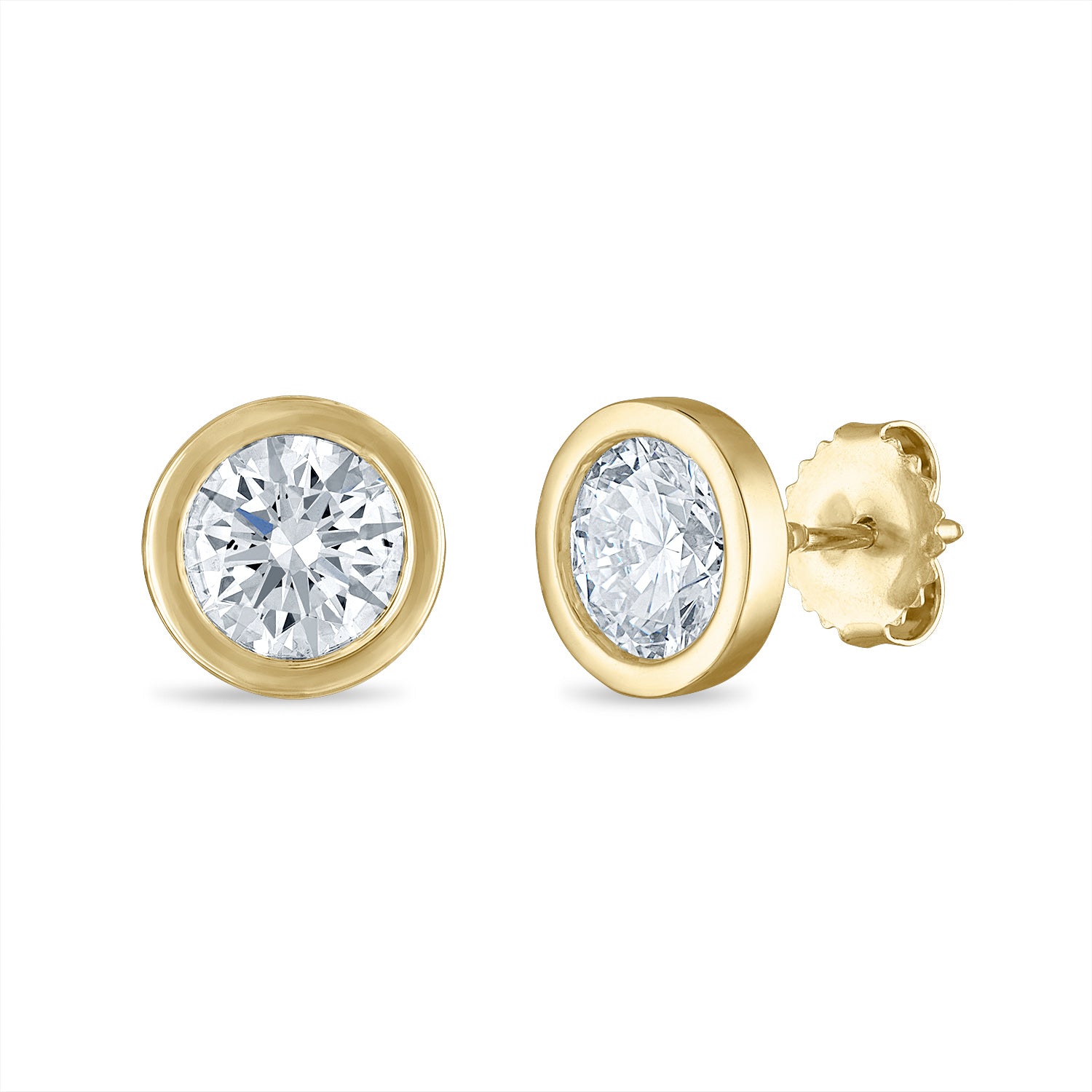 Palazzo Bezel Set Lab Created Diamond Studs