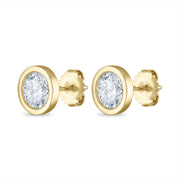 Palazzo Bezel Set Lab Created 4 Carat Diamond Studs