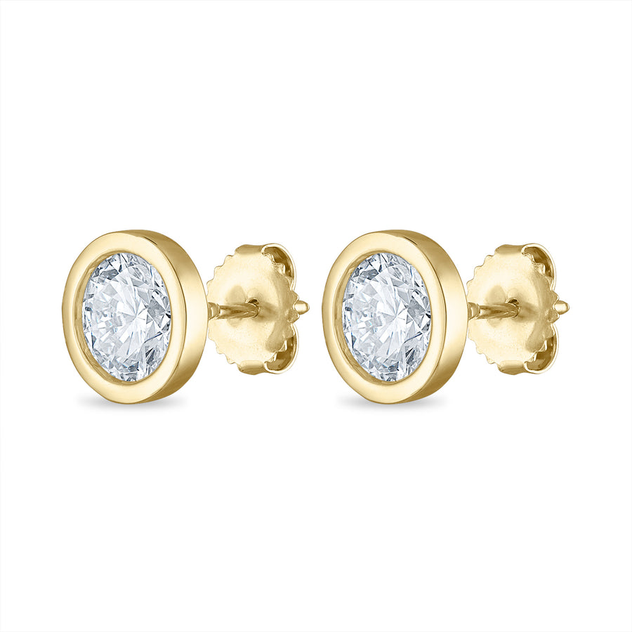 Palazzo Bezel Set Lab Created 4 Carat Diamond Studs