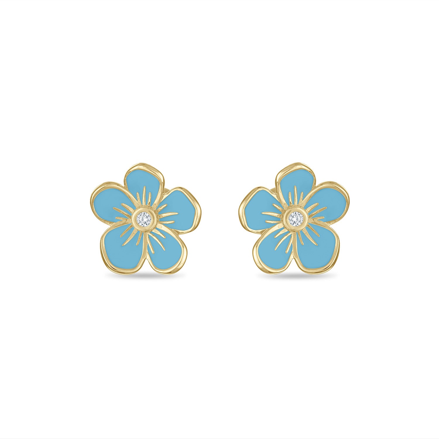 Small Florette Studs in White