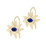 Gold Midi KAPOW! Earrings: Blue Sapphire