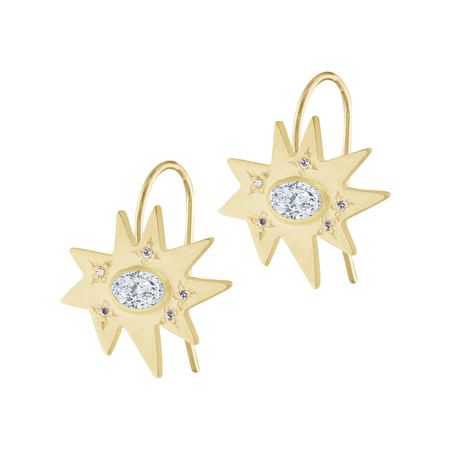 Gold Midi KAPOW! Earrings: Diamond