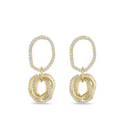 Teatro Gold Earrings with Pavé Diamonds
