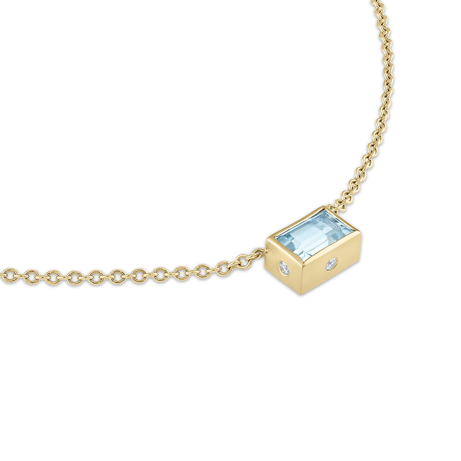 Gold Aquamarine Pendant Necklace