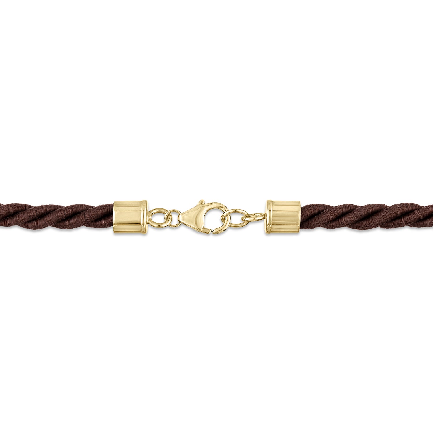 Long Twisted Brown Silk Cord Necklace with Gold Clasp