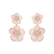 Double Florette Earrings in Baby Pink