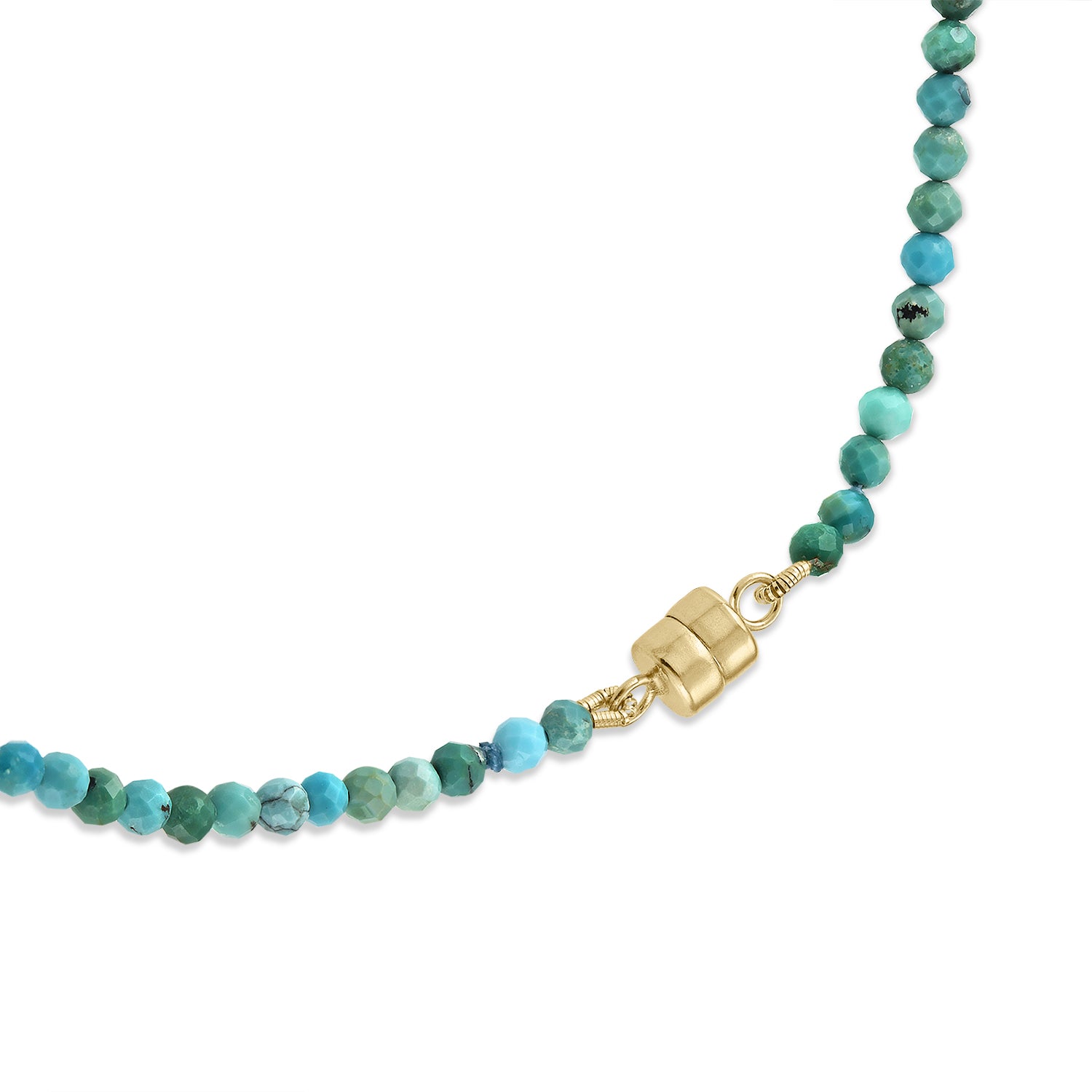 Turquoise Beaded Necklace with Pavé Diamond Mini KAPOW!