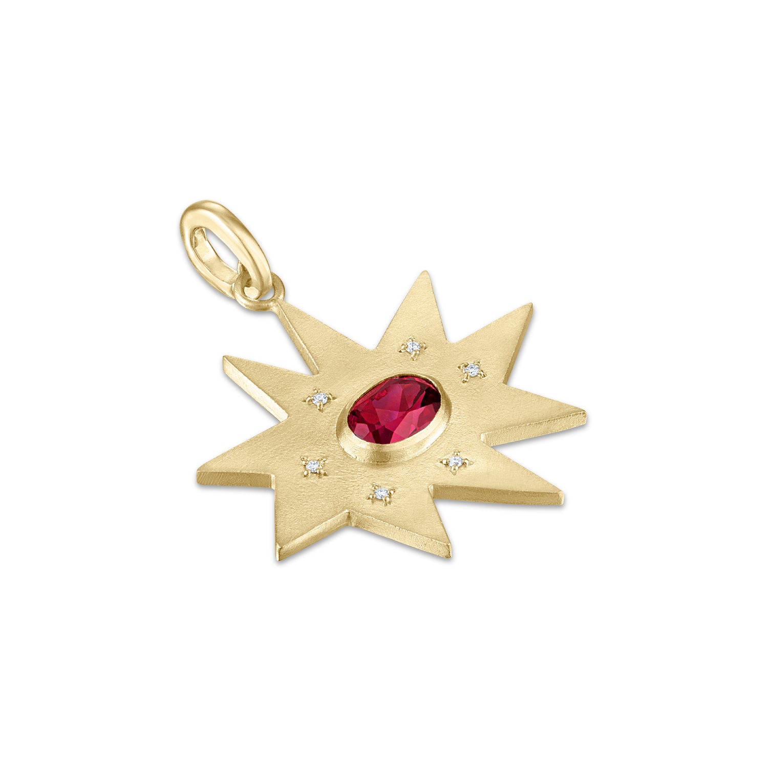 Gold Maxi KAPOW! with Charm with Garnet