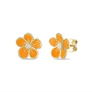 Medium Florette Studs in Bright Orange