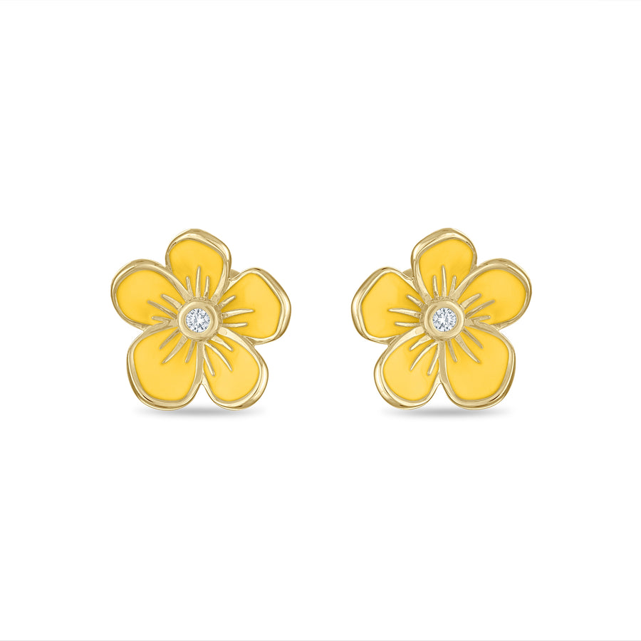 Medium Florette Studs in Lemon Yellow