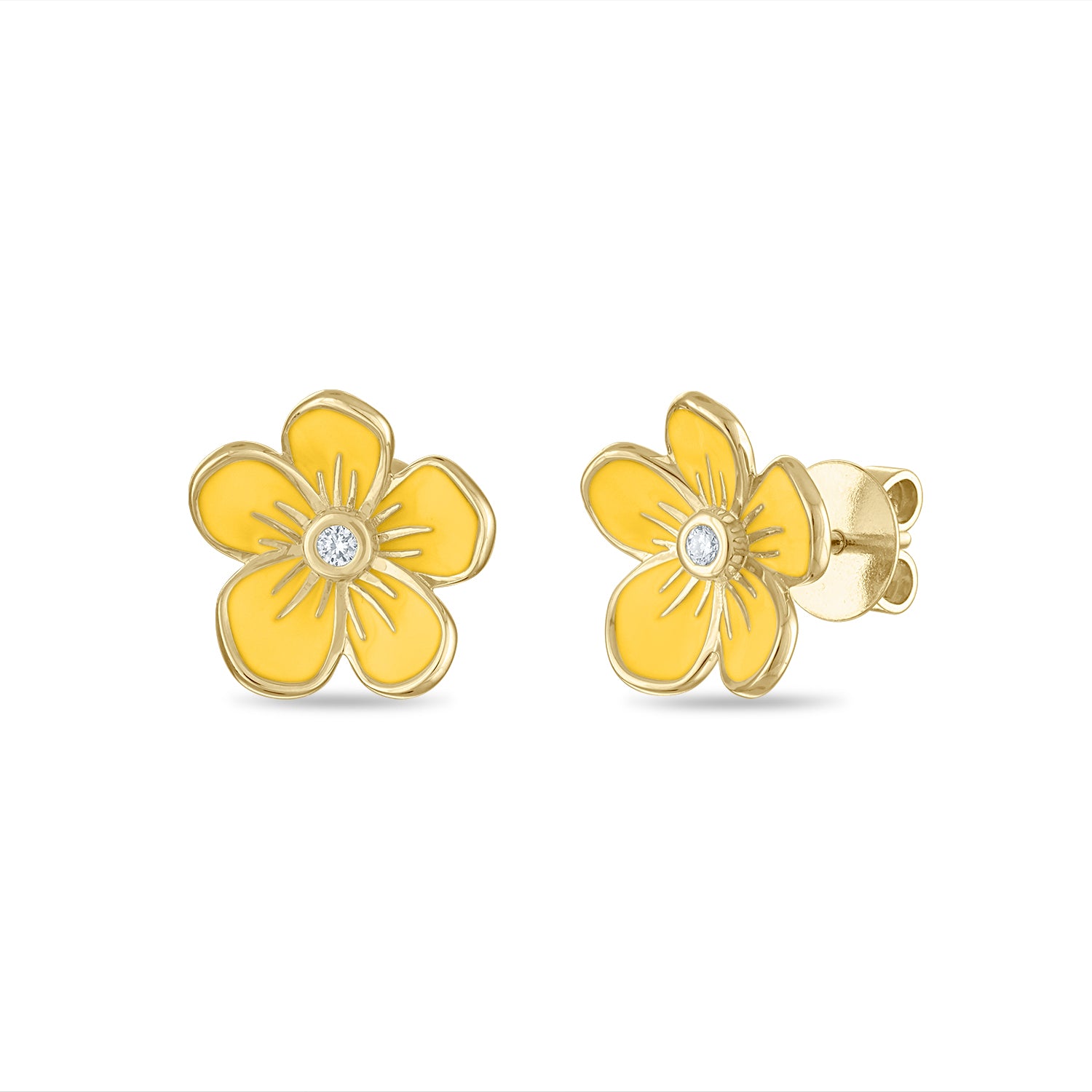 Medium Florette Studs in Lemon Yellow