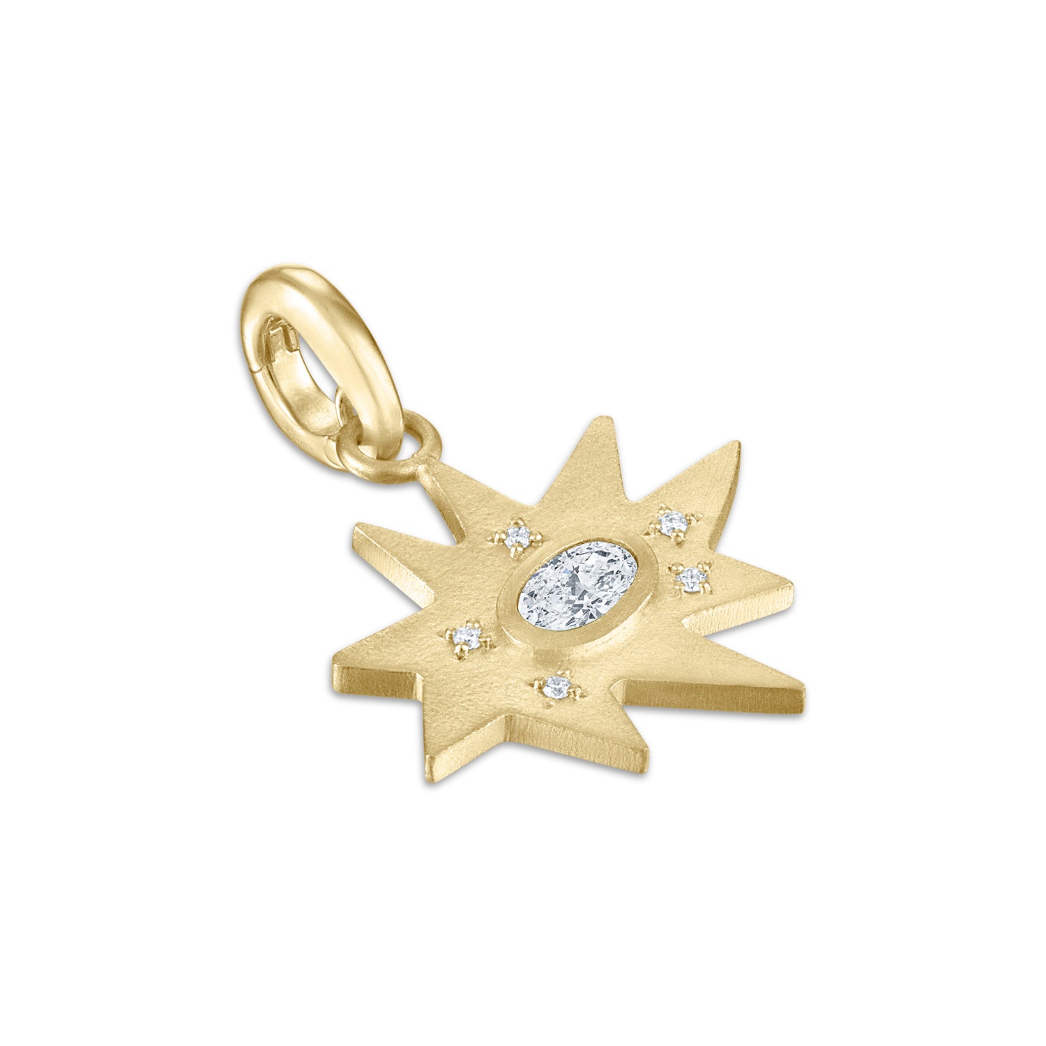 Gold Midi KAPOW! Charm with Diamond