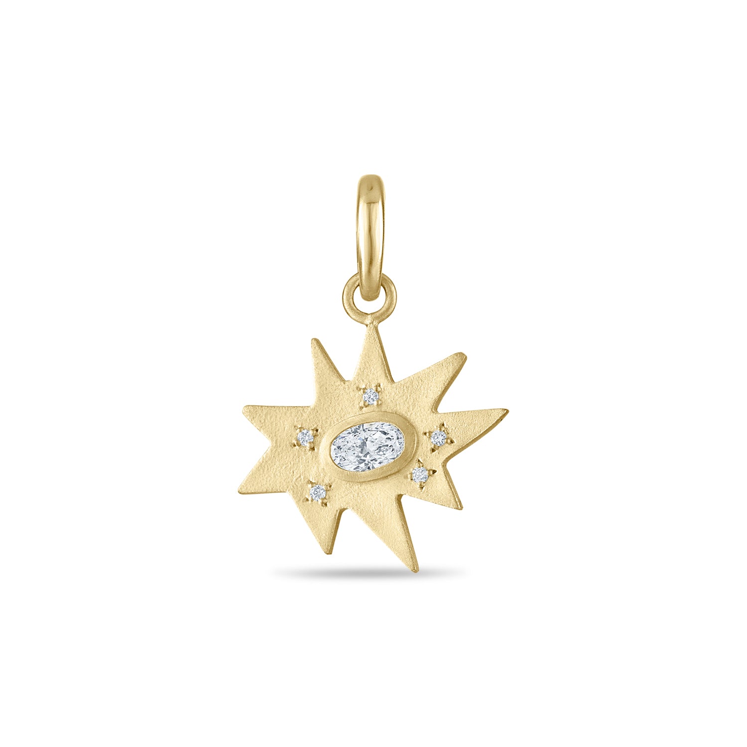 Gold Midi KAPOW! Charm with Diamond