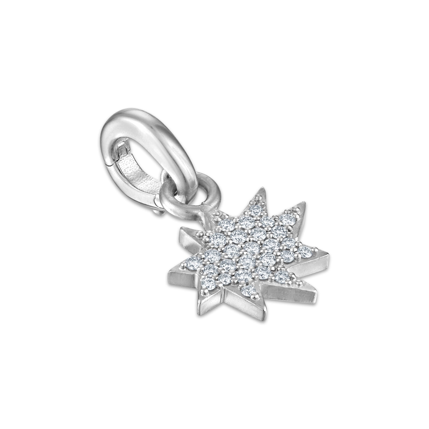 Silver Mini KAPOW! Pavé Diamond Charm