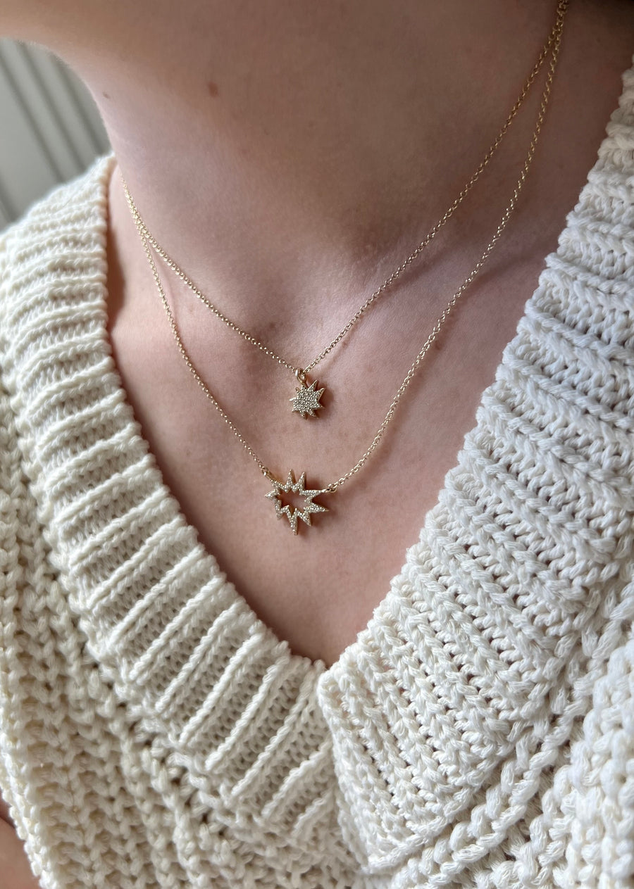 Gold Mini KAPOW! Necklace with Pavé Diamonds