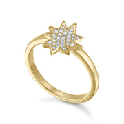 Mini KAPOW! Vertical Ring with Pavé Diamonds