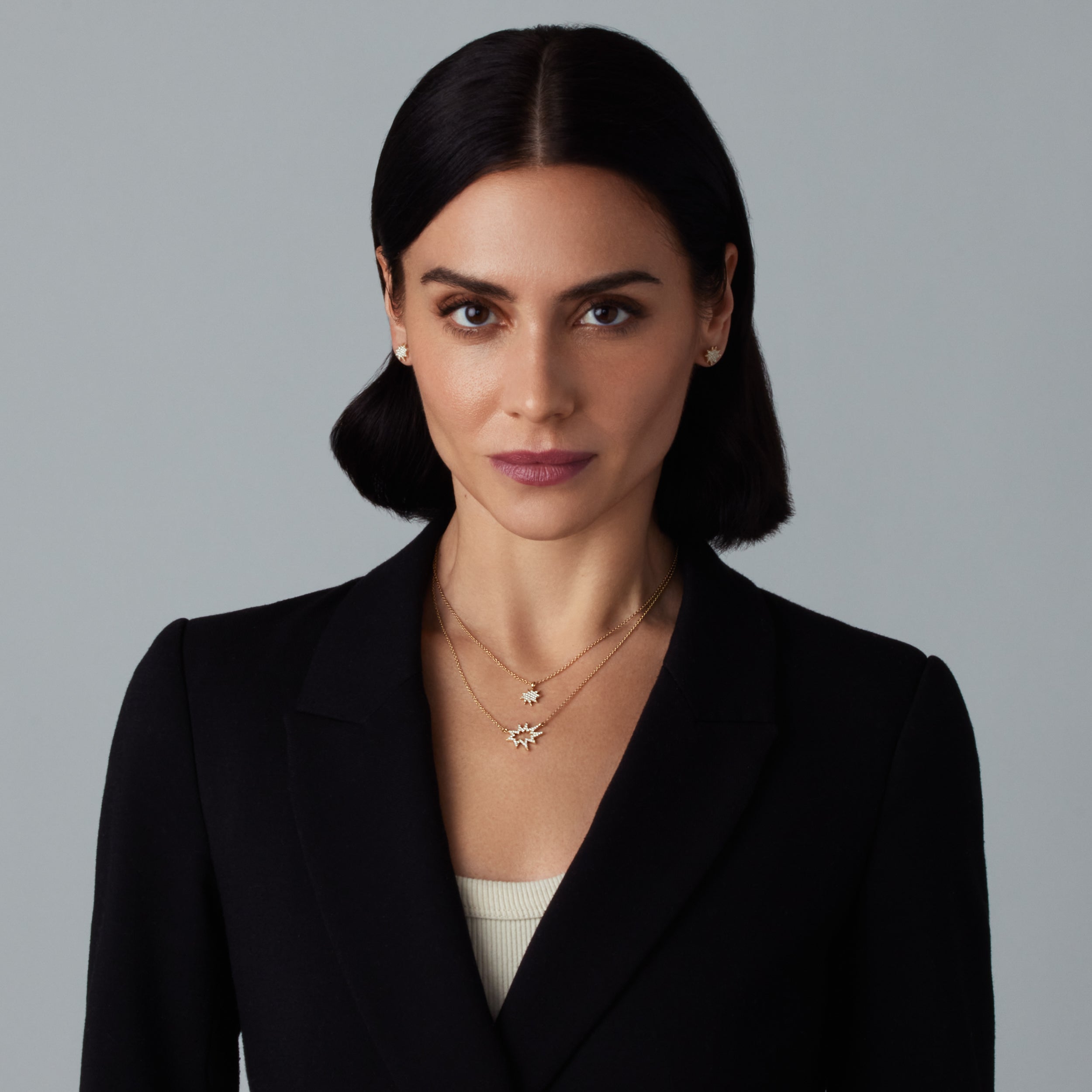 Gold Midi Nova KAPOW! Necklace: Pavé Diamonds