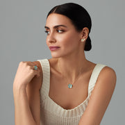 Large Florette Single Flower Cocktail Ring in Forget-Me-Not Blue