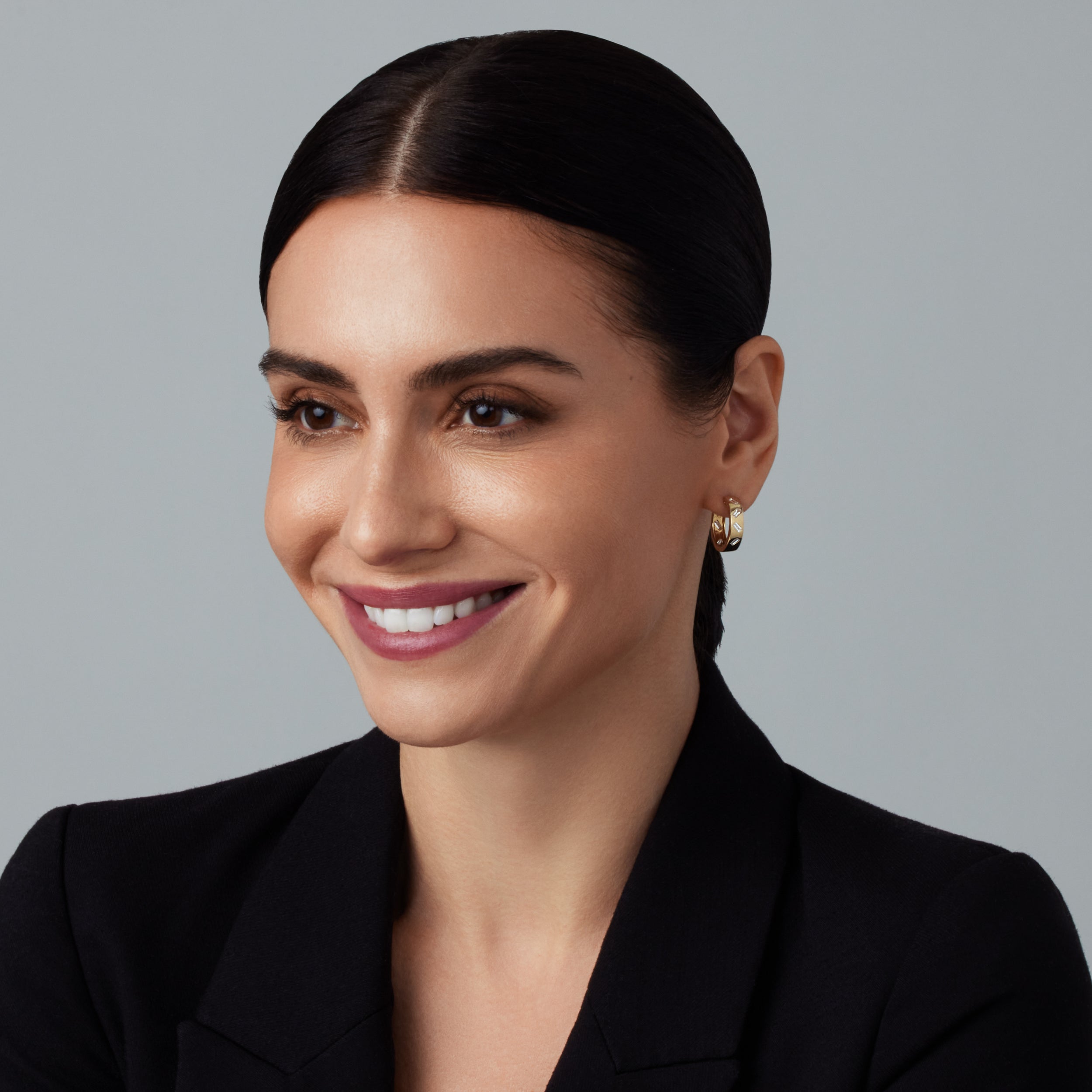 Essentials Medium Scattered Diamond Hoops