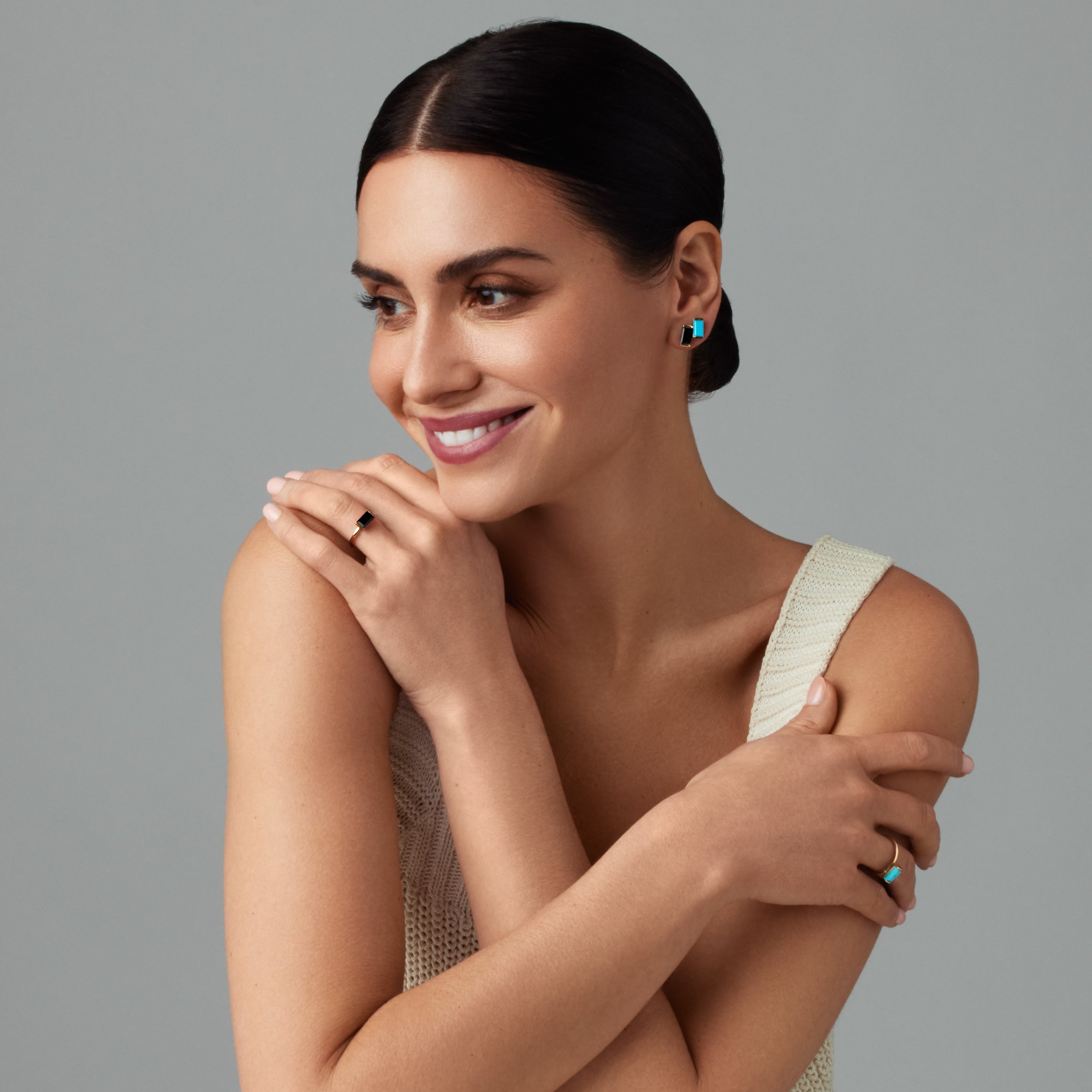 Turquoise Bonbon Stud Earrings